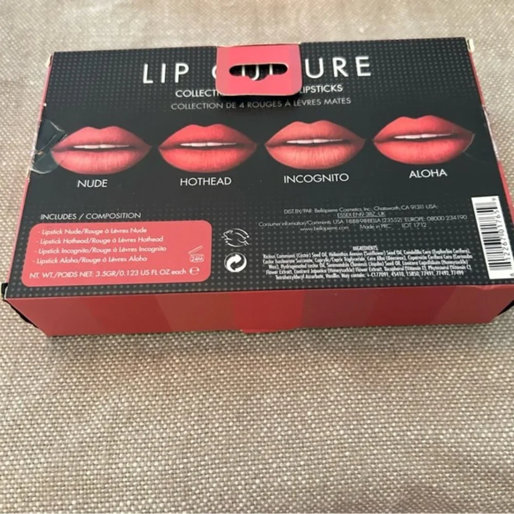bellapierre Cosmetics Lip Culture Collection of 4 Matte Lipsticks- NIB